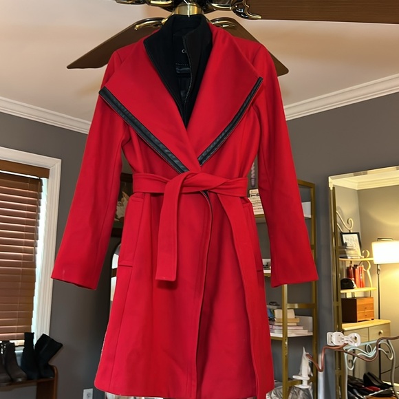 Calvin Klein Red Wool Coat - Picture 4 of 8